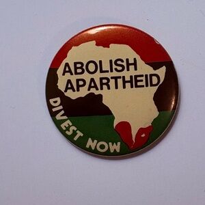 Vintage "Abolish Apartheid" Protest Pin 1980s South Africa
